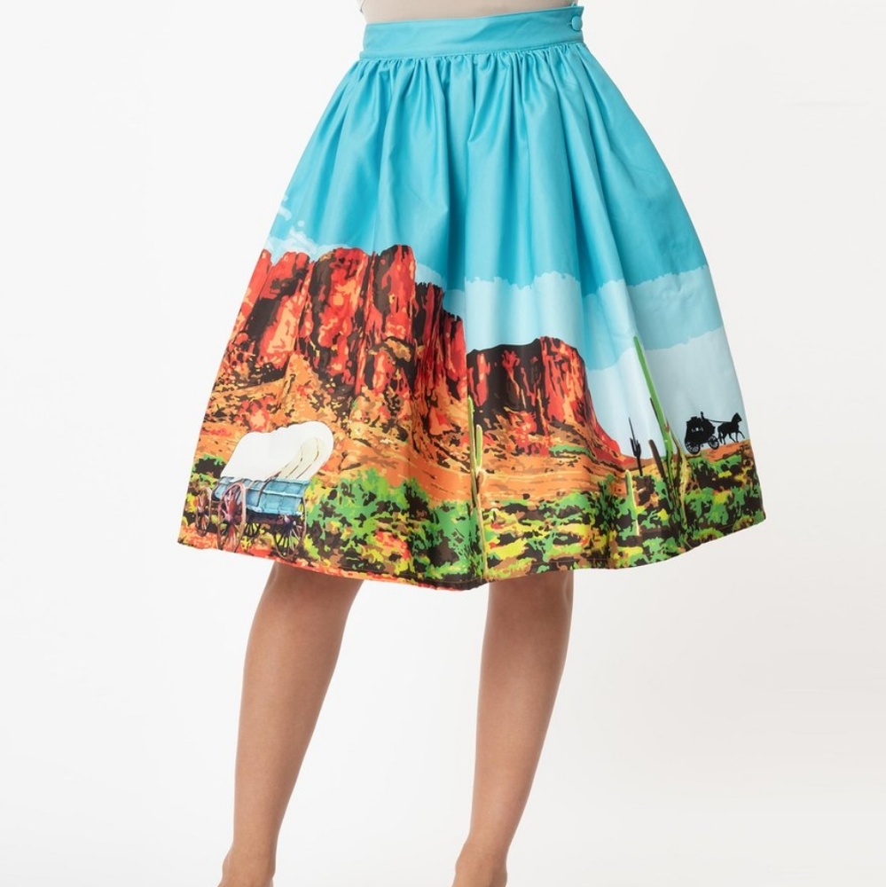 Unique Vintage western landscape skirt